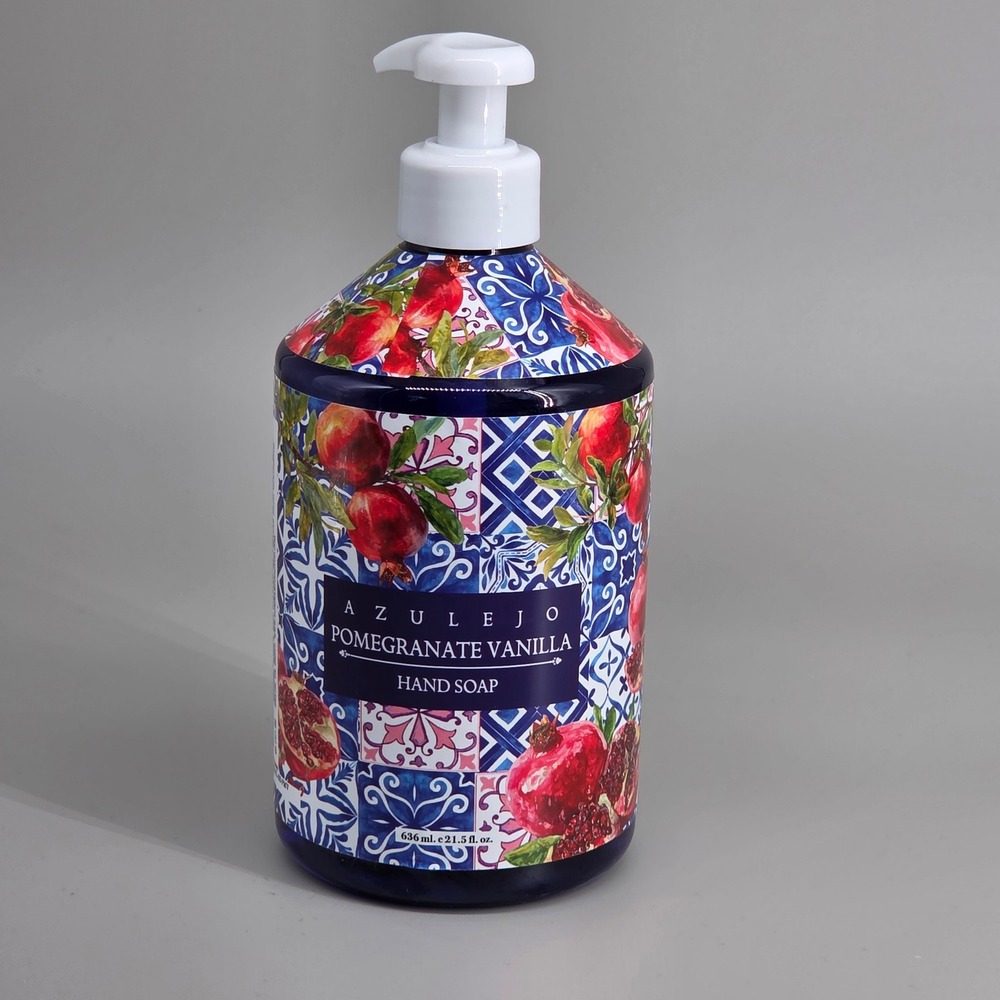 Azulejo Pomegranate Vanilla Hand Soap 21 5oz Mediterranean Tile Print Fresh New